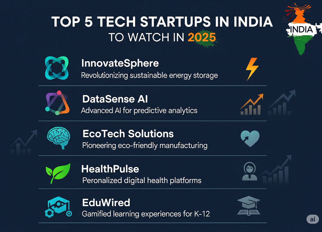 Top 5 Tech Startups in India to Watch in 2025