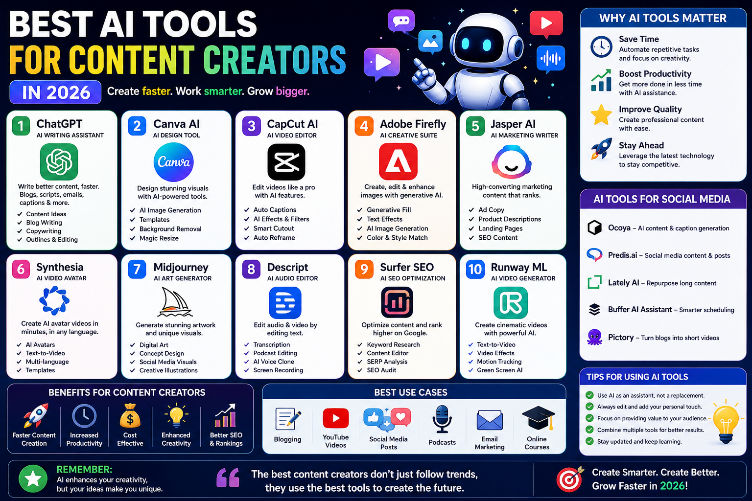 Best AI Tools for Content Creators in 2026