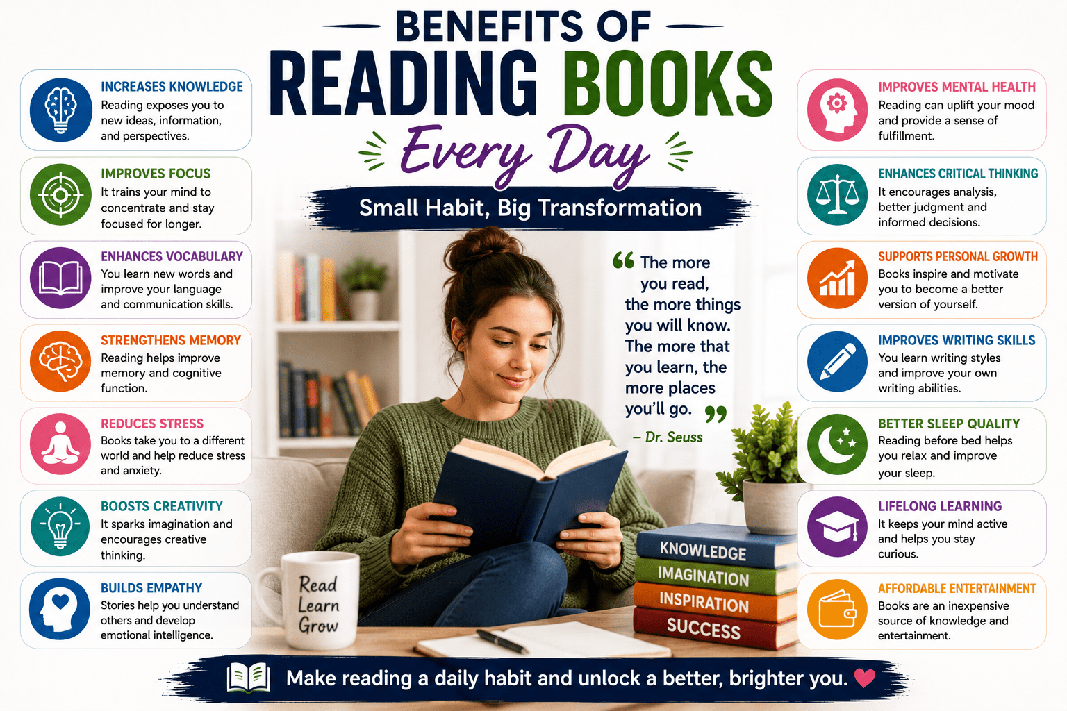 Benefits of Reading Books Every Day