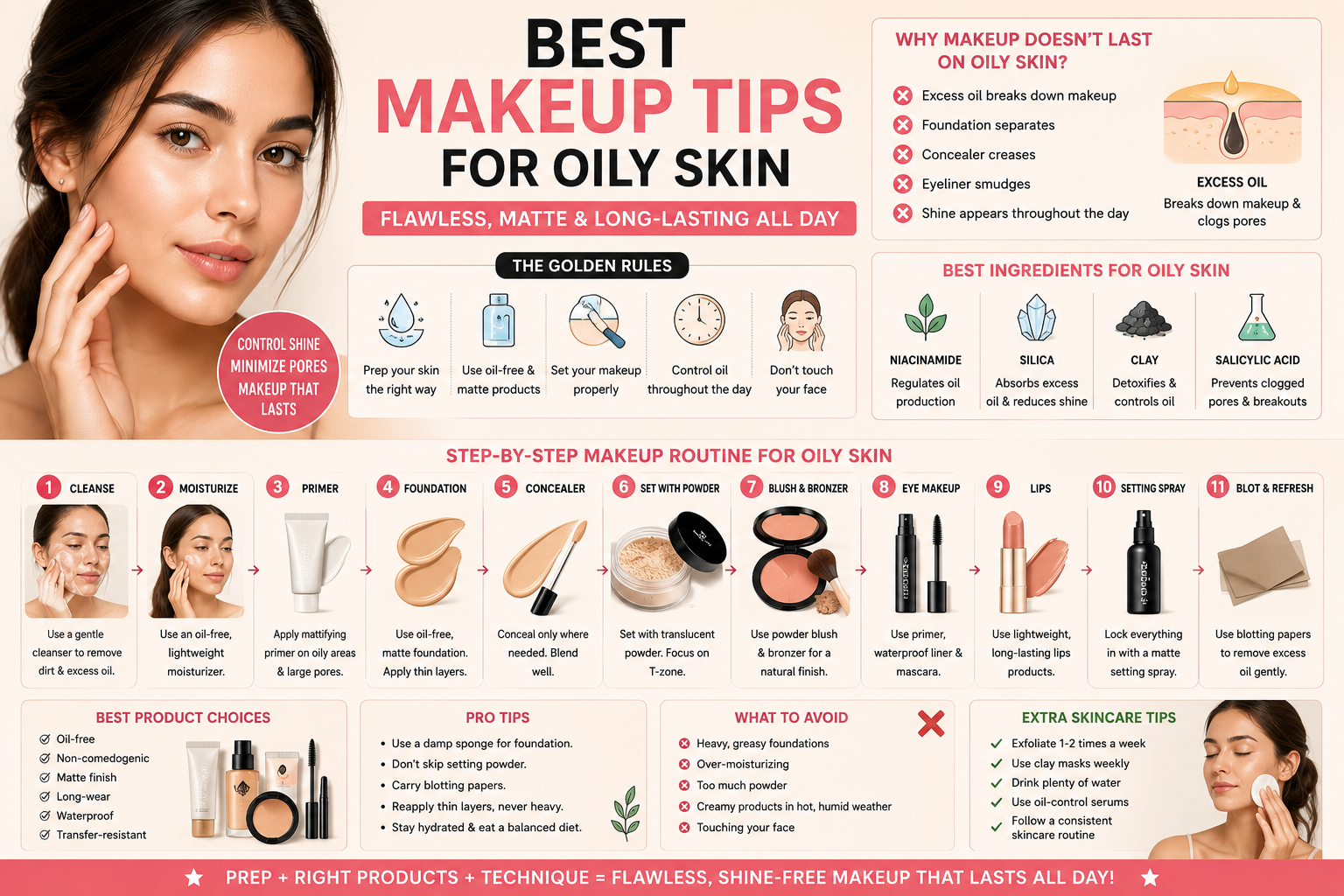 Best Makeup Tips for Oily Skin