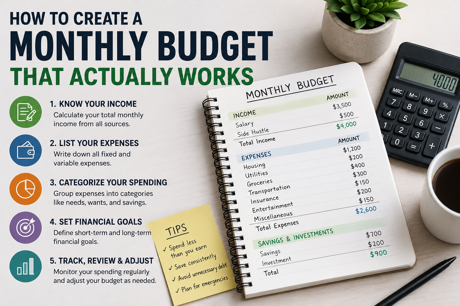How to Create a Monthly Budget That Actually Works