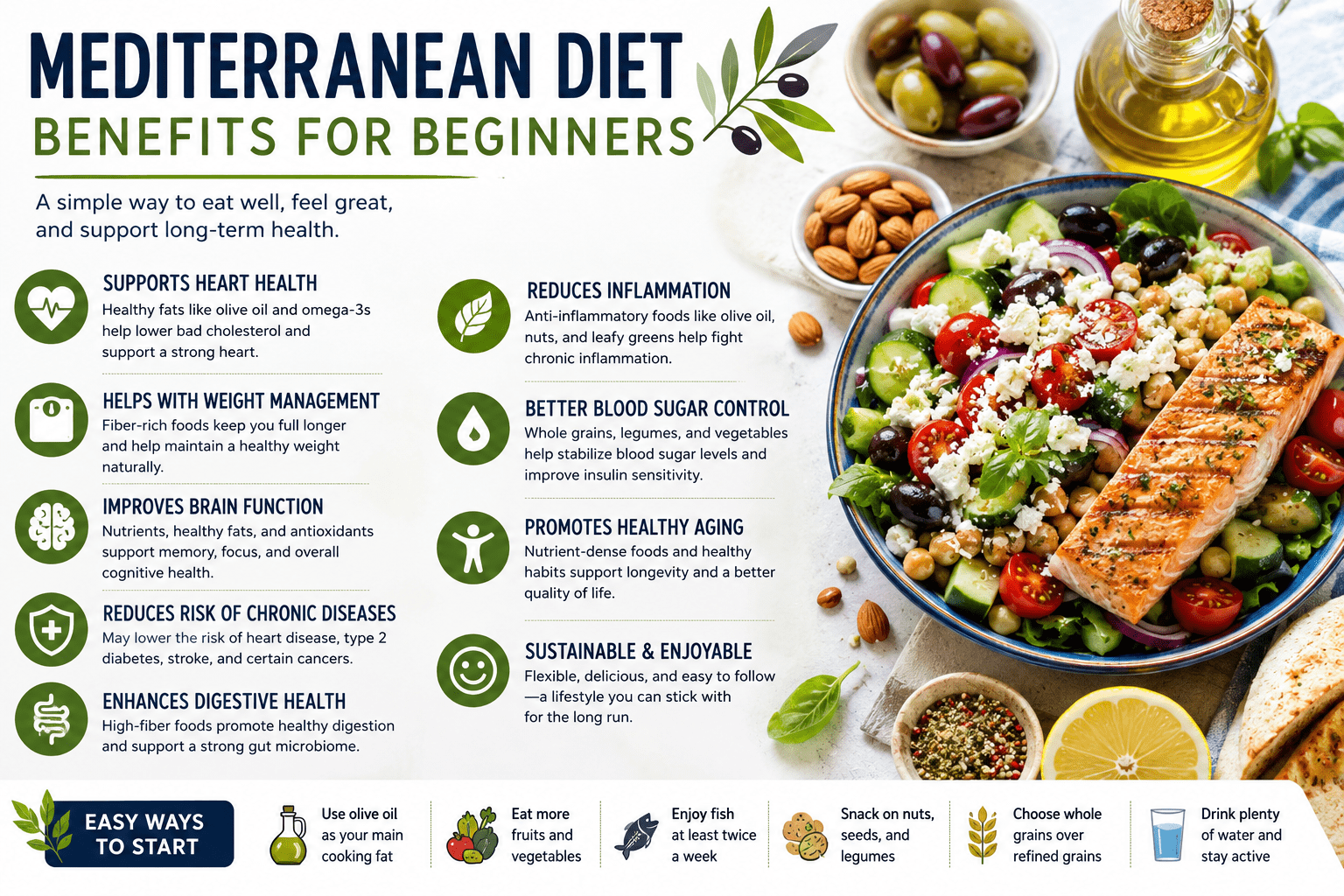 Mediterranean diet benefits for beginners