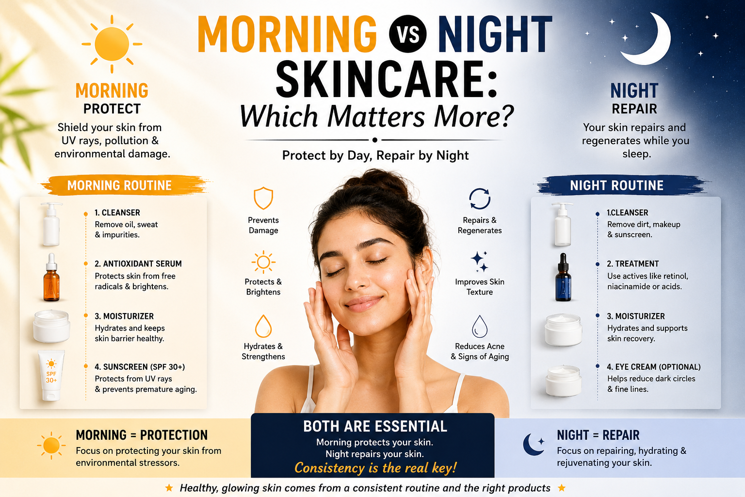 Morning vs Night Skincare