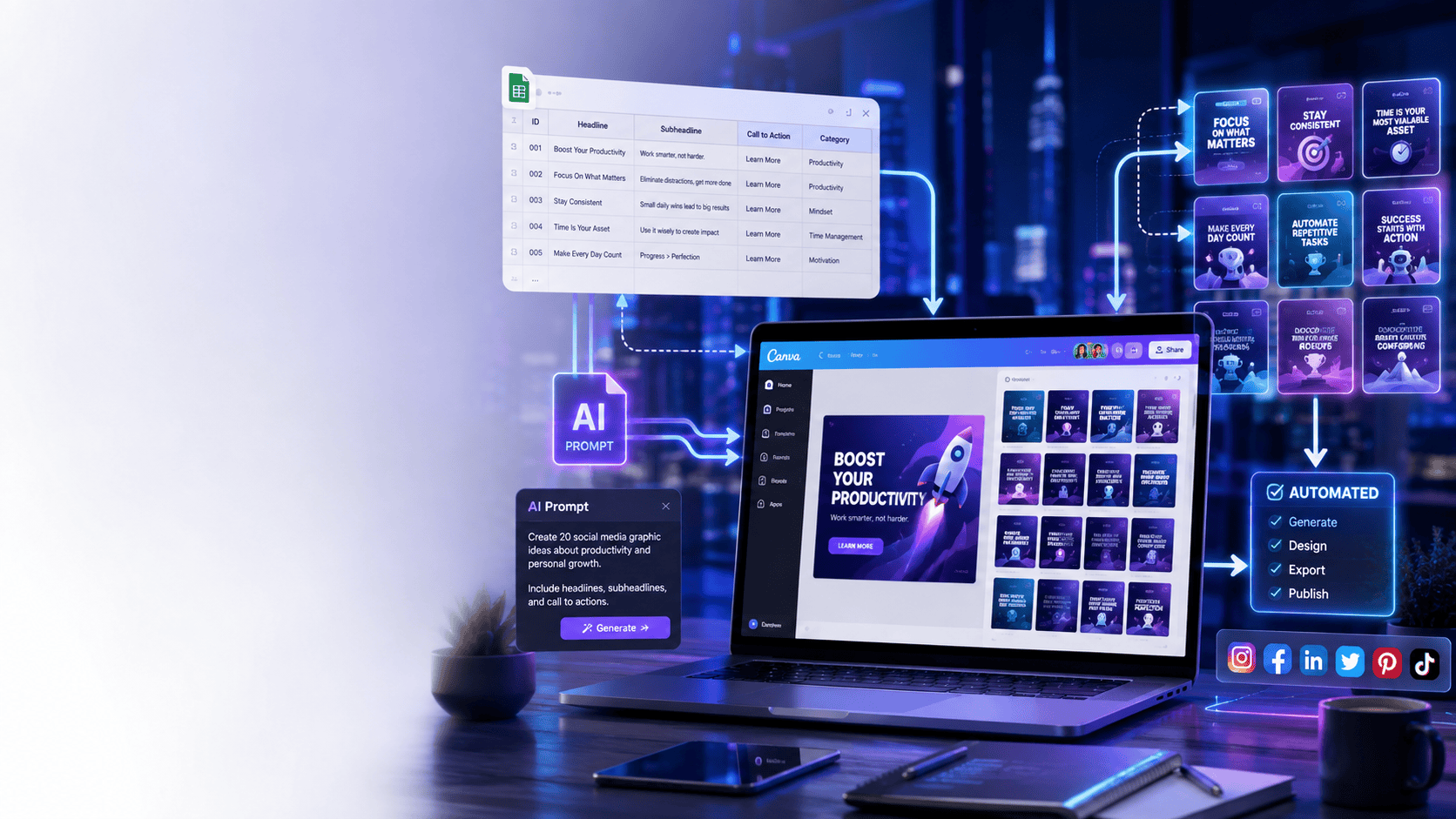 bulk social media graphics with Canva
